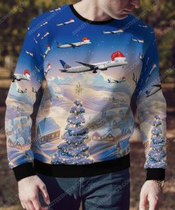 United airlines boeing 787-9 dreamliner ugly christmas sweater