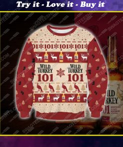 Wild turkey bourbon whiskey ugly christmas sweater 1