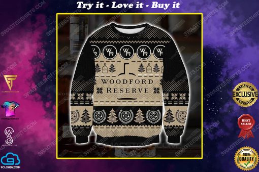 Woodford reserve bourbon whiskey ugly christmas sweater 1