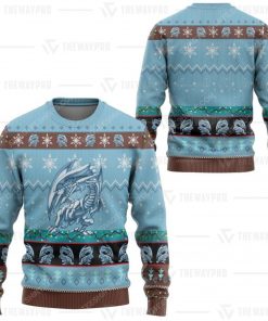 Yu-gi-oh blue eyes white dragon ugly christmas sweater