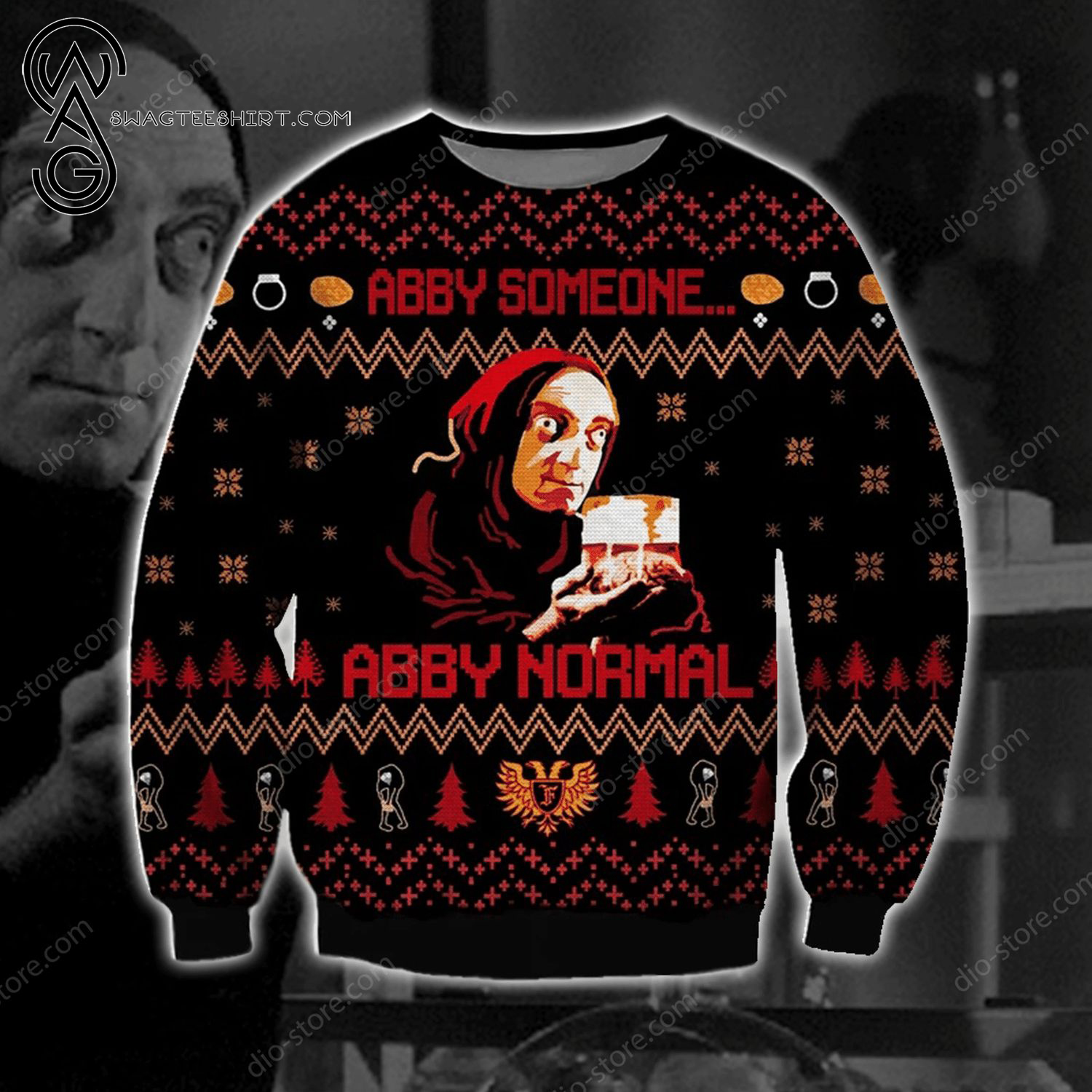 Abby Someone Abby Normal Full Print Ugly Christmas Sweater