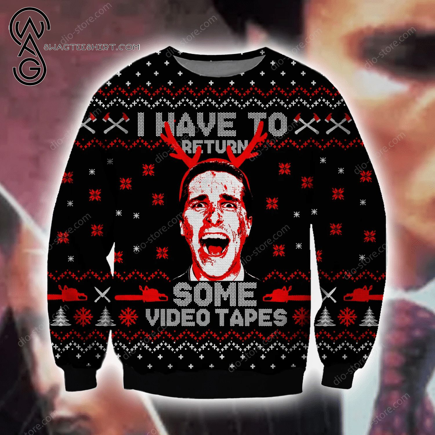 American Psycho Movie Full Print Ugly Christmas Sweater