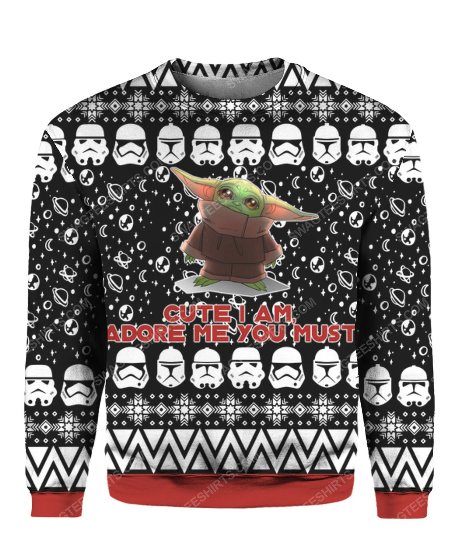 Baby yoda cute i am adore me you must ugly christmas sweater