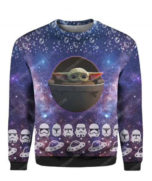 Baby yoda in the mandalorian all over print ugly christmas sweater