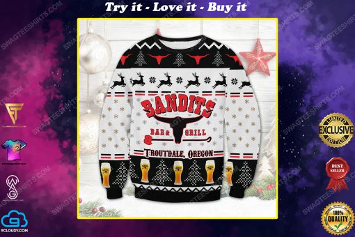 Bandit's grill and bar ugly christmas sweater