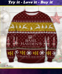 Basil hayden's kentucky straight bourbon whiskey ugly christmas sweater
