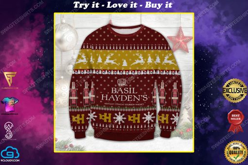 Basil hayden's kentucky straight bourbon whiskey ugly christmas sweater