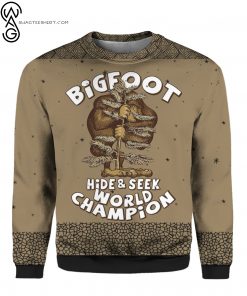 Bigfoot Hide And Seek World Champion Ugly Christmas Sweater