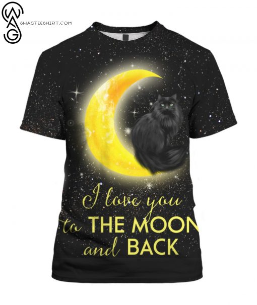 Black Cat I Love You To The Moon And Back Tshirt