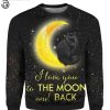 Black Cat I Love You To The Moon And Back Ugly Christmas Sweater
