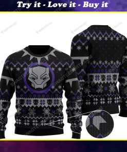 Black panther king t'challa marvel all over print ugly christmas sweater