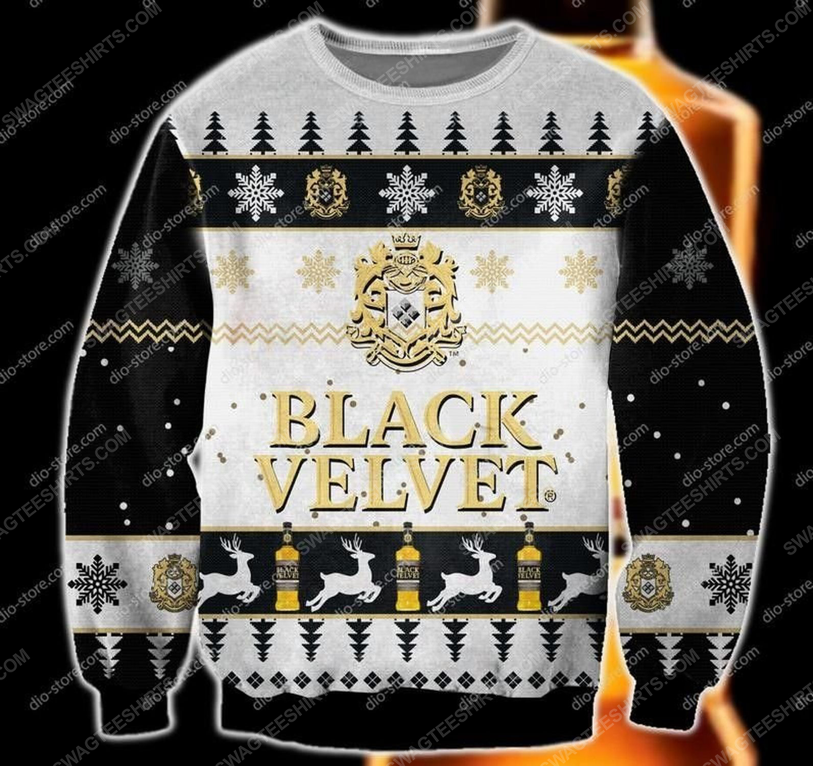 Black velvet blended canadian whisky ugly christmas sweater