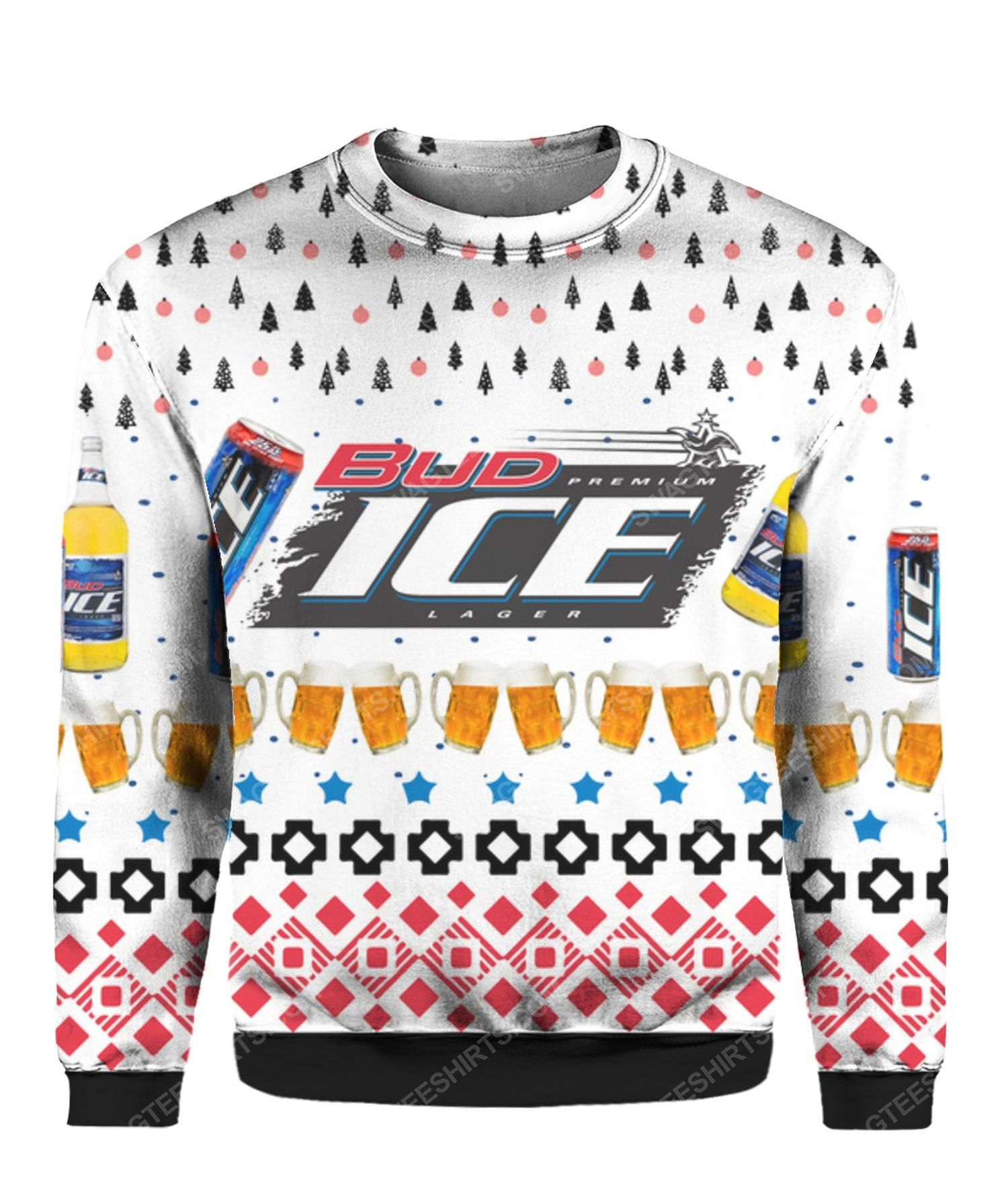 Bud ice beer all over print ugly christmas sweater