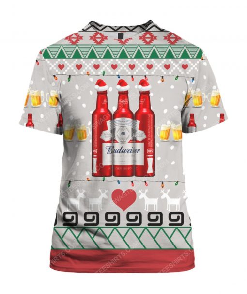 Budweiser beer red bottles all over print ugly christmas sweater