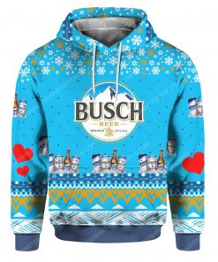 Busch beer brewed all over print ugly christmas sweater