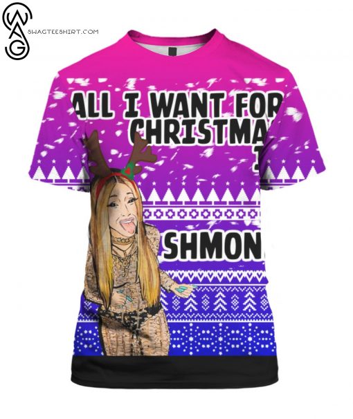 Cardi B All I Want For Christmas Is Shmoney Full Print Tshirt