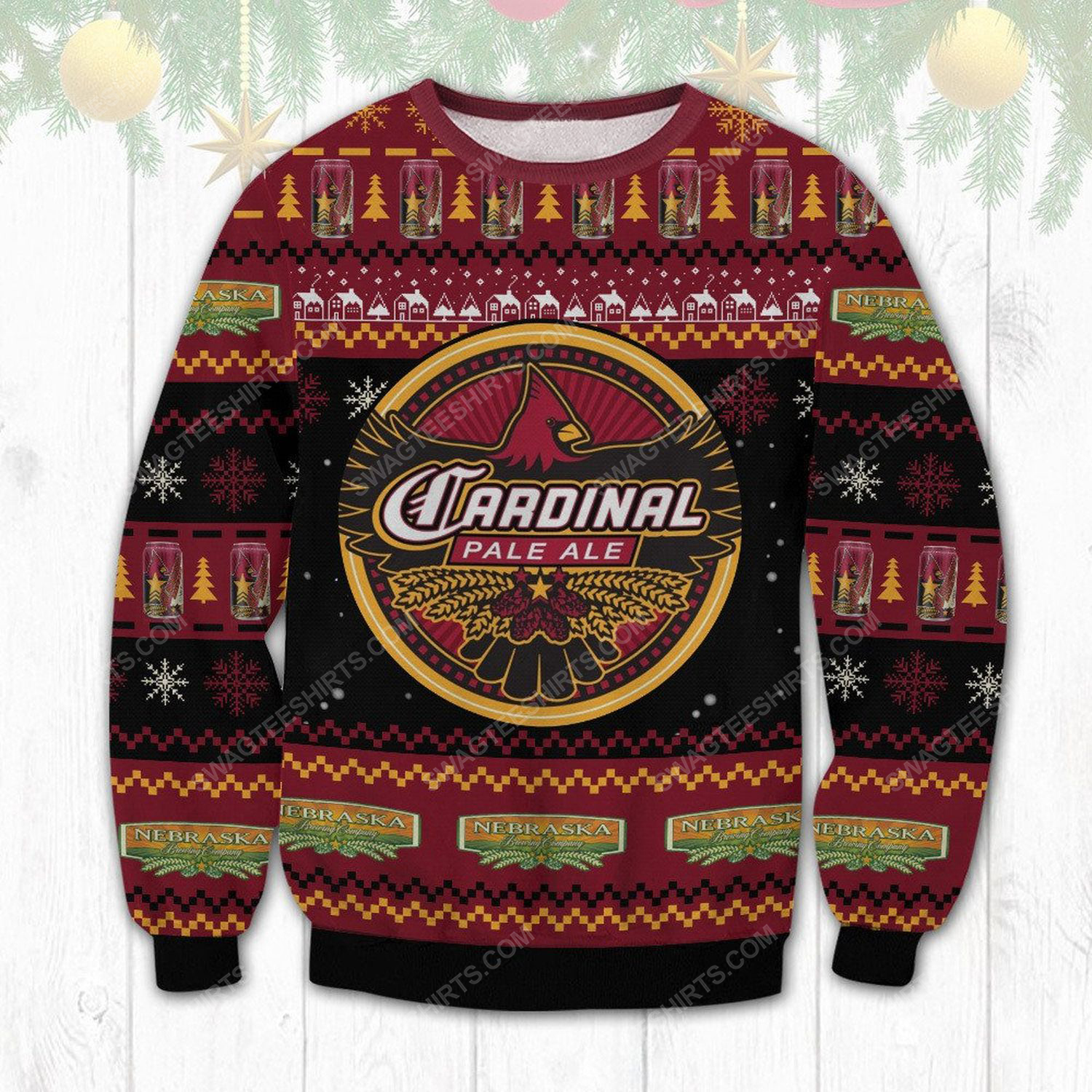 Cardinal pale ale beer ugly christmas sweater