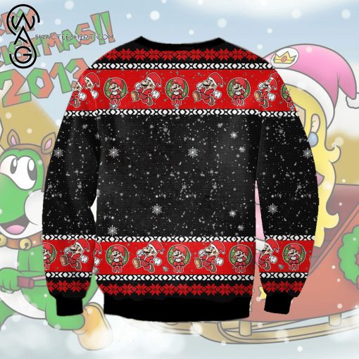 Christmas Tree Super Mario Full Print Ugly Christmas Sweater