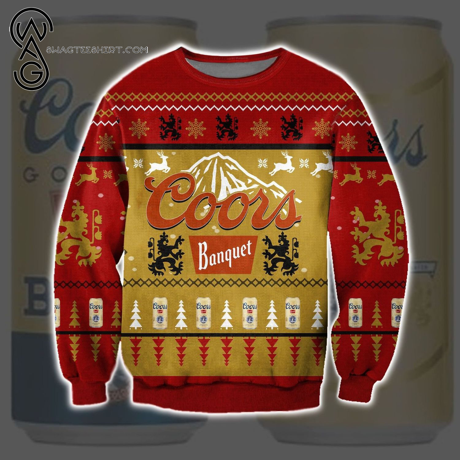 Coors Banquet Beer Full Print Ugly Christmas Sweater