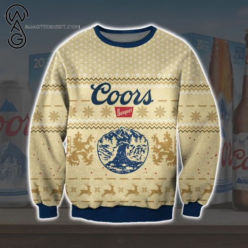 Coors Banquet Lager Beer Full Print Ugly Christmas Sweater
