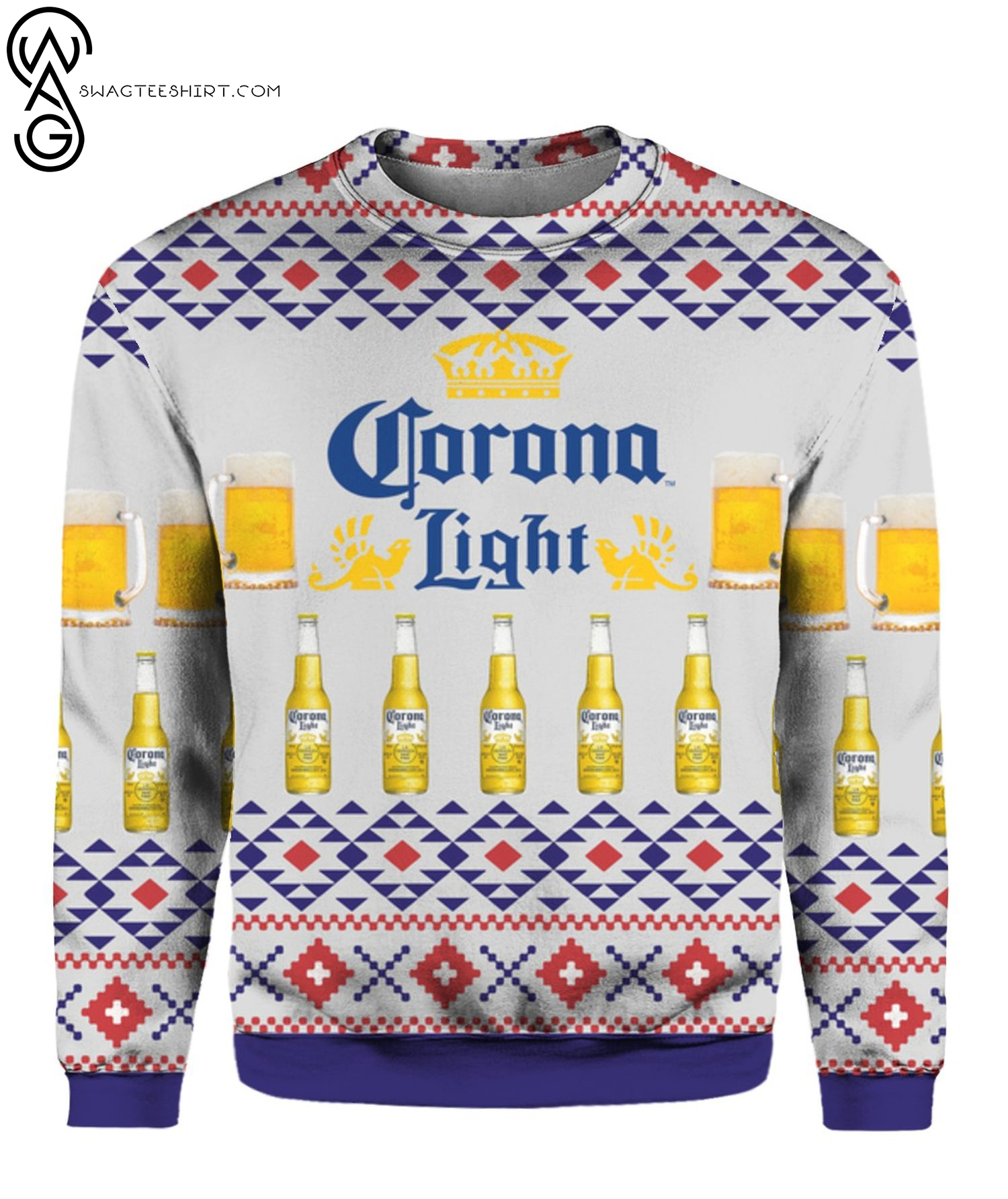 Corona Light Beer Full Print Ugly Christmas Sweater