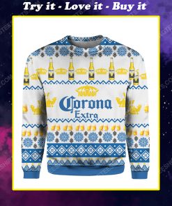 Corona extra beer bottles all over print ugly christmas sweater