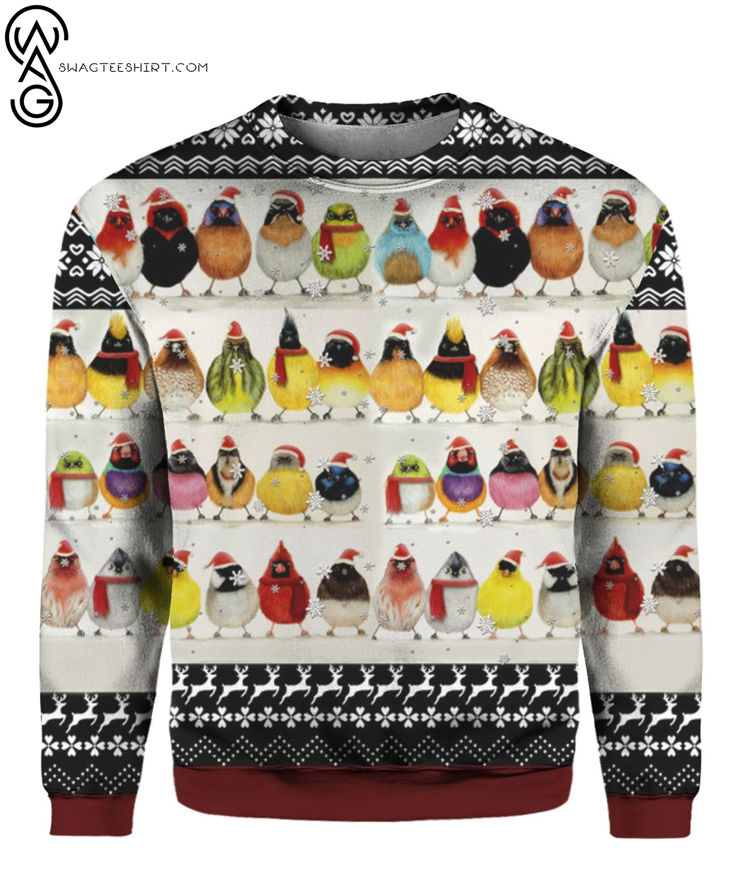 Cute Little Birdies Full Print Ugly Christmas Sweater