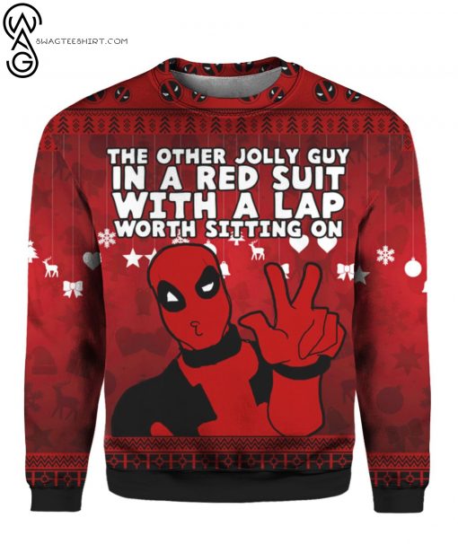 Deadpool The Other Jolly Guy In A Red Suit Full Print Ugly Christmas Sweater