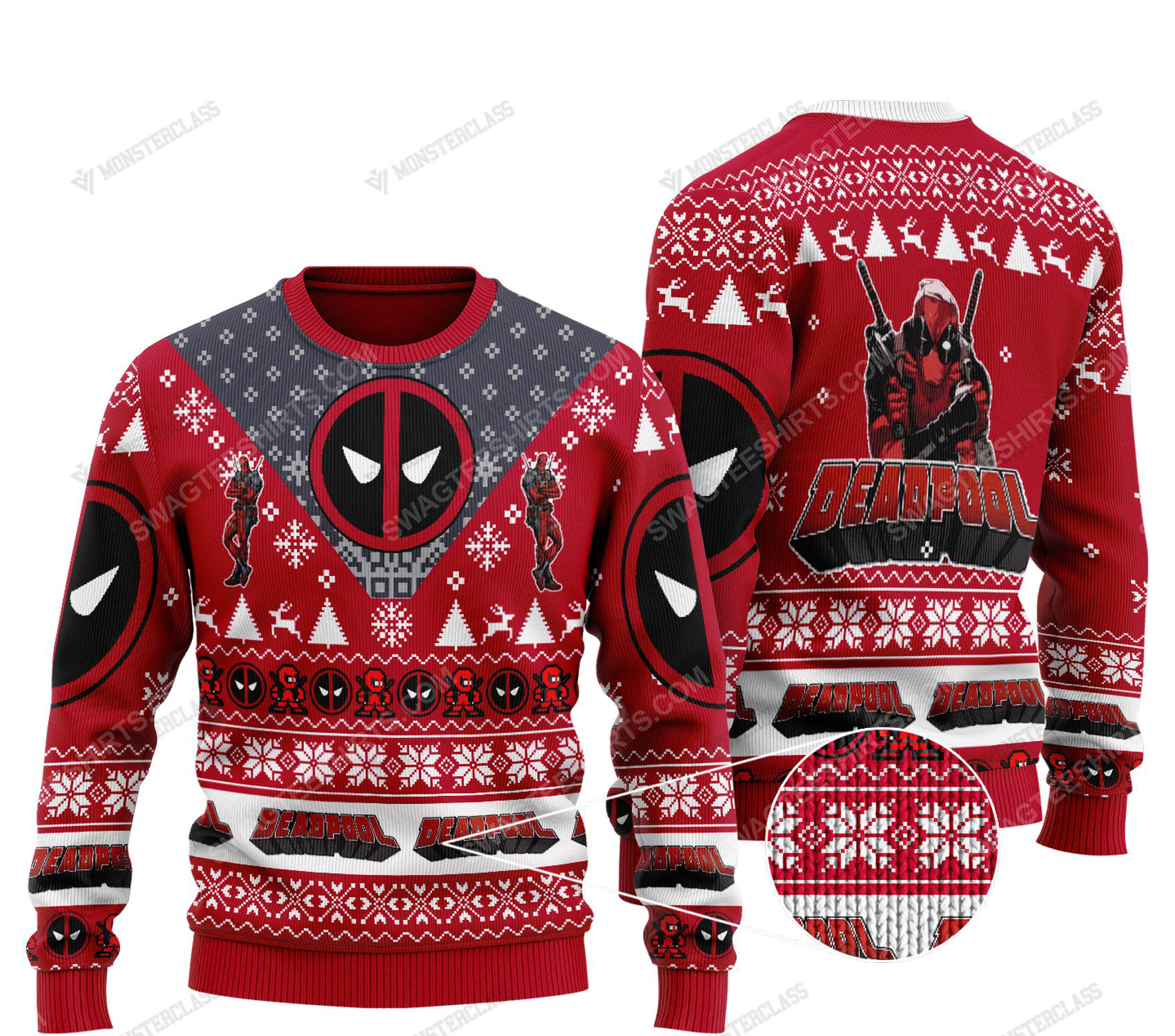 Deadpool marvel comics all over print ugly christmas sweater