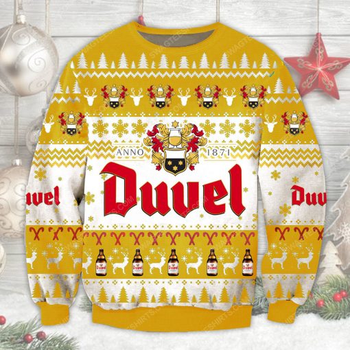 Duvel belgian golden ale ugly christmas sweater 1