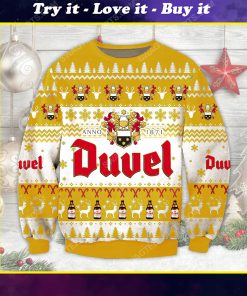 Duvel belgian golden ale ugly christmas sweater