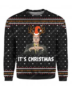 Dwight schrute it’s christmas all over print ugly christmas sweater