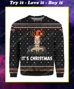 Dwight schrute it’s christmas all over print ugly christmas sweater