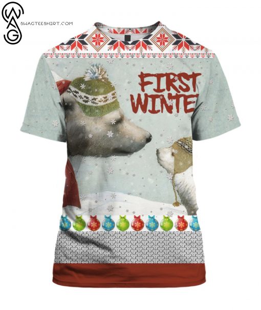 First Winter Polar Bears Full Print Tshirt