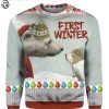 First Winter Polar Bears Full Print Ugly Christmas Sweater