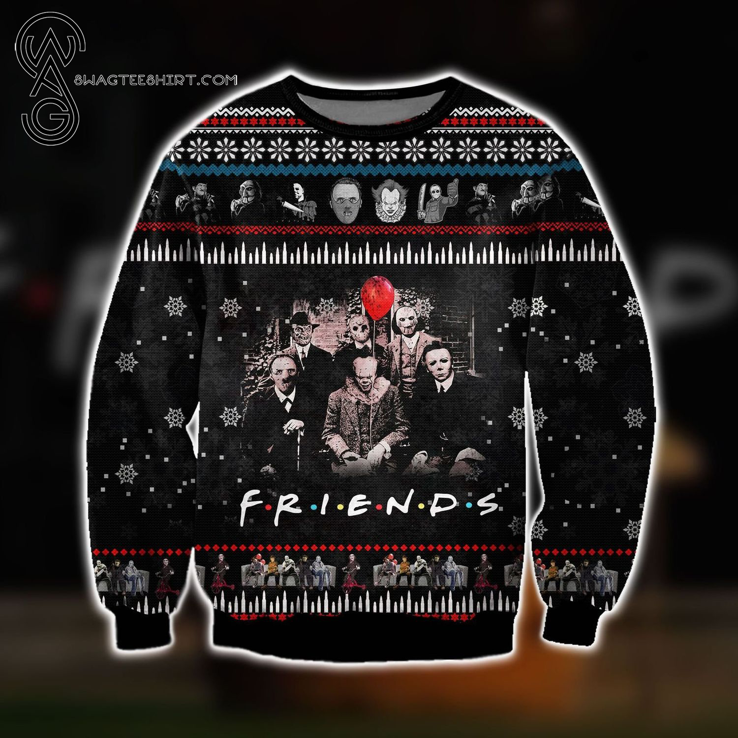 Friends TV Show Horror Characters Ugly Christmas Sweater