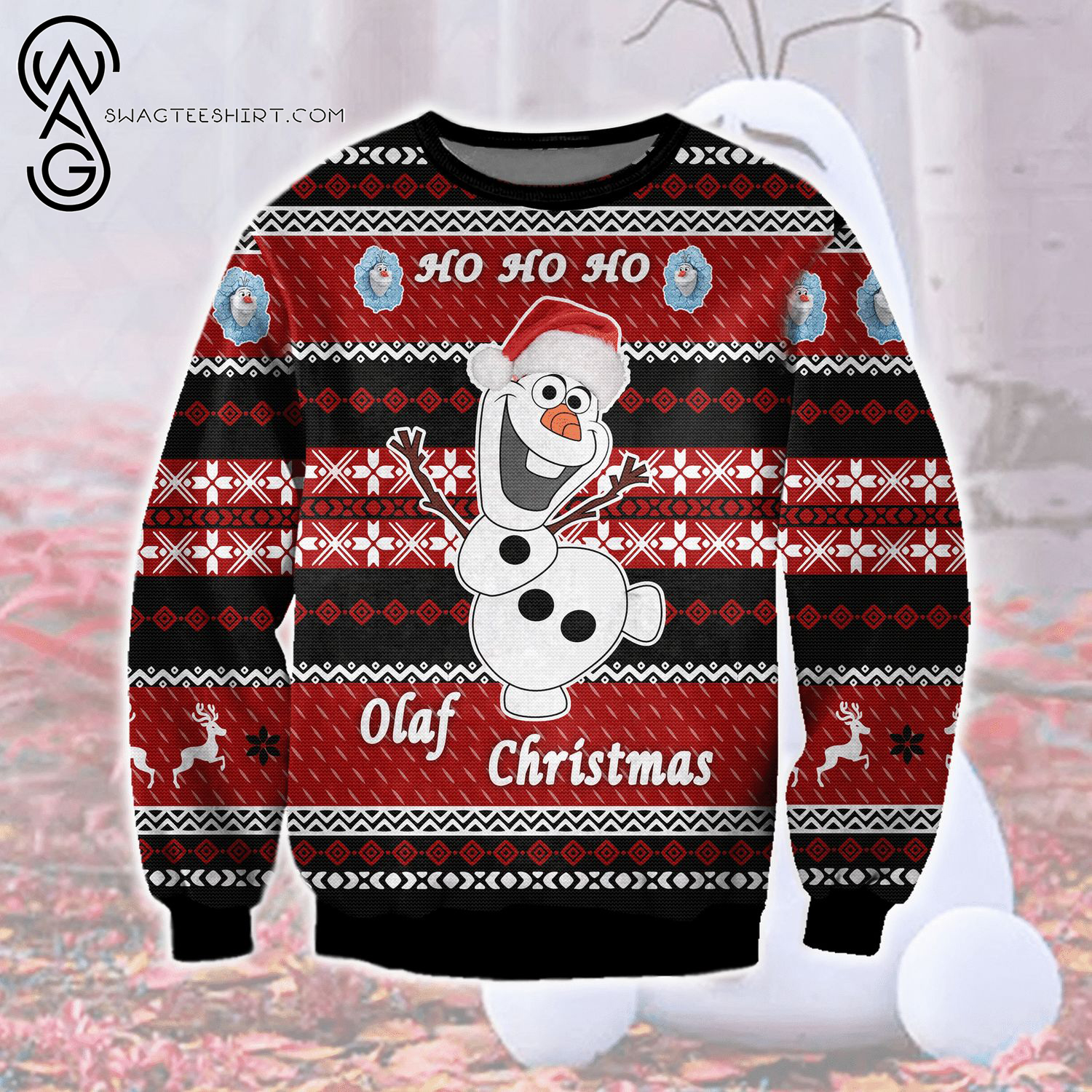 Frozen Olaf Ho Ho Ho Full Print Ugly Christmas Sweater