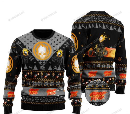 Ghost rider marvel comics all over print ugly christmas sweater
