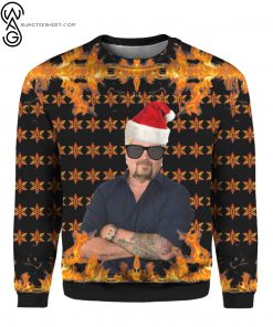 Guy Fieri Welcome To Flavortown Full Print Ugly Christmas Sweater
