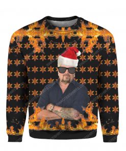 Guy fieri welcome to flavortown all over print ugly christmas sweater