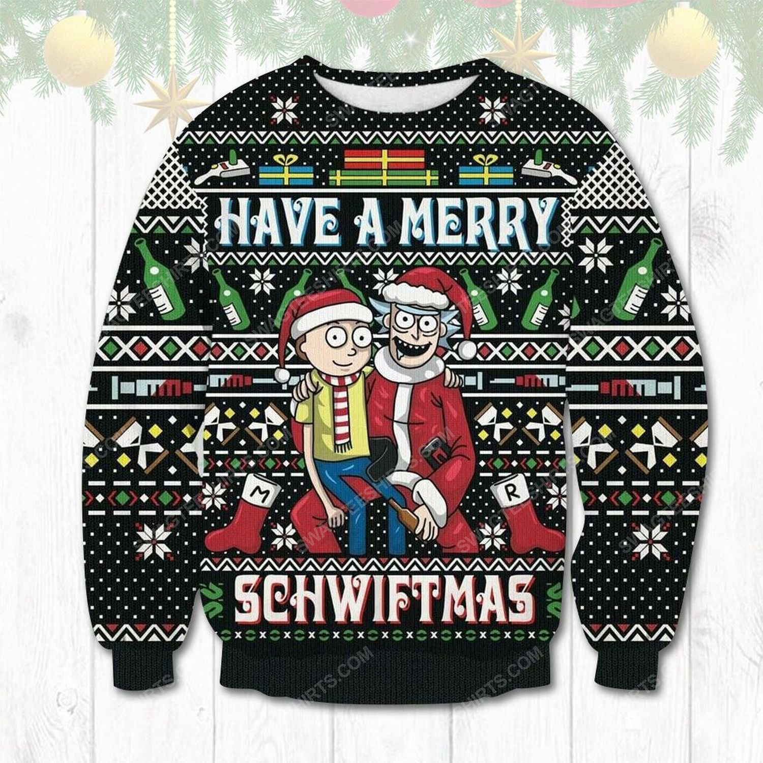 Have a merry schwiftmas rick and morty ugly christmas sweater