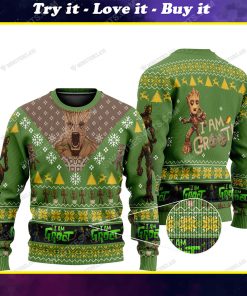 I am groot marvel comics all over print ugly christmas sweater