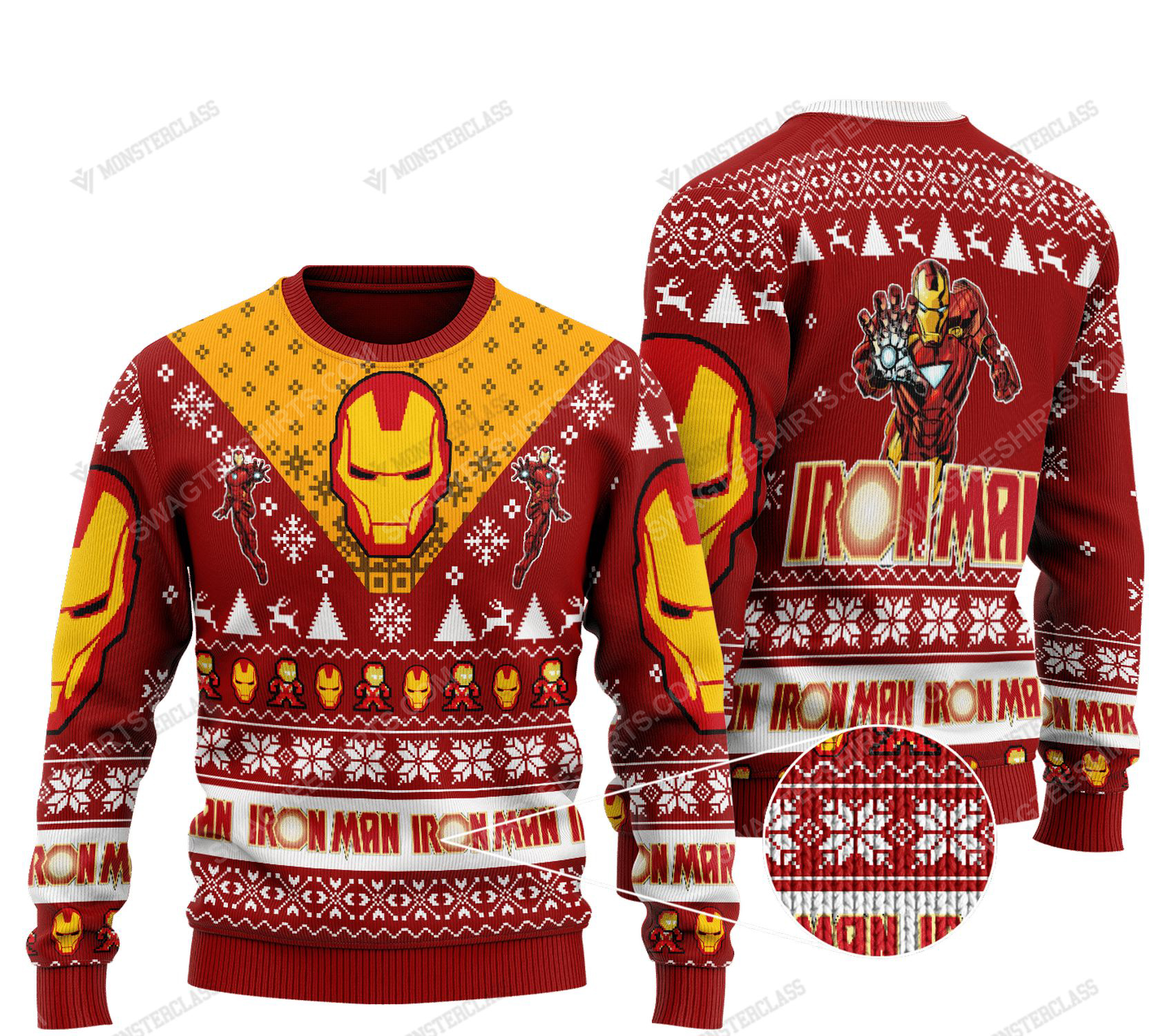 Iron man marvel all over print ugly christmas sweater 1