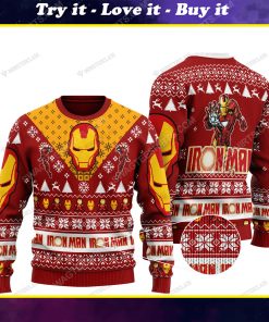 Iron man marvel all over print ugly christmas sweater