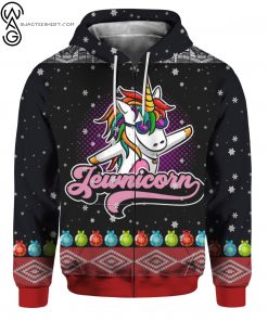 Jewnicorn Unicorn Full Print Zip Hoodie