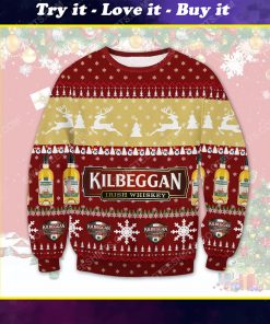 Kilbeggan irish whiskey ugly christmas sweater