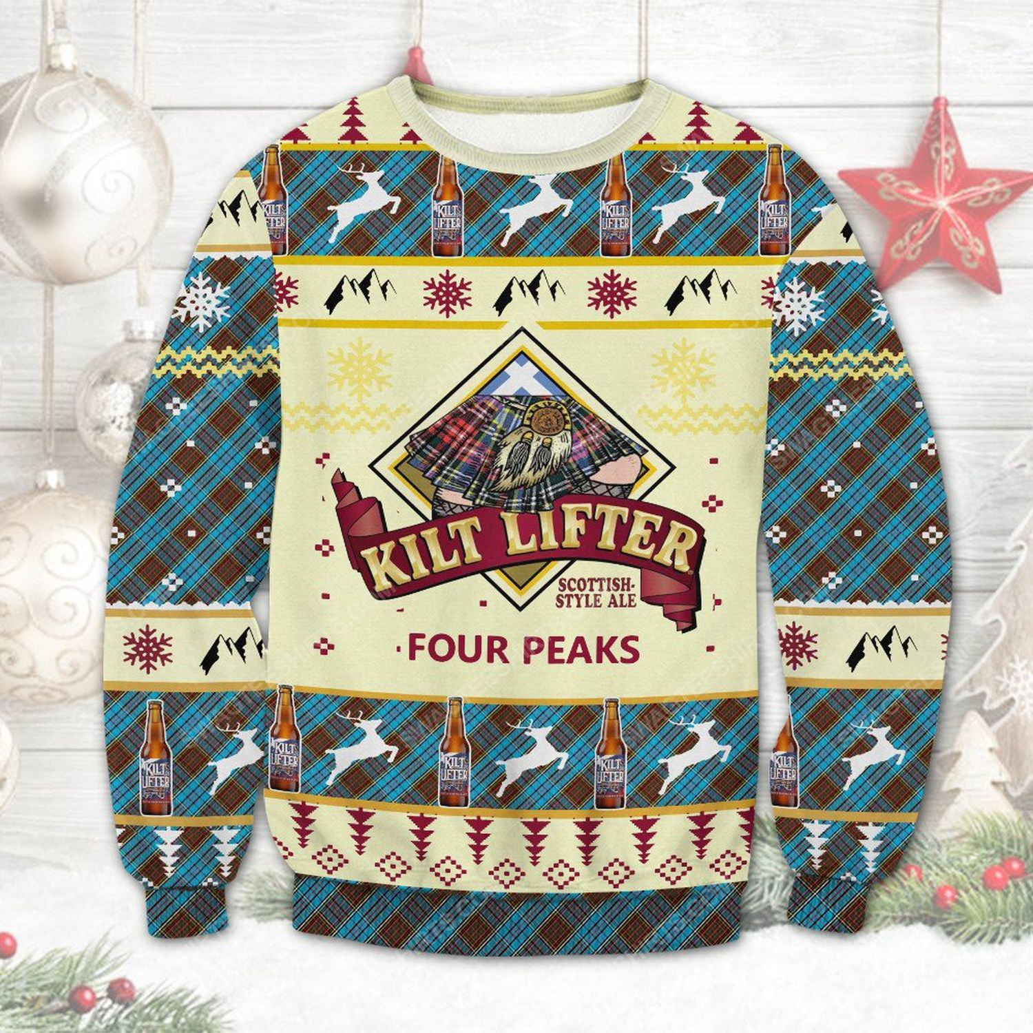 Kilt lifter scottish style ale ugly christmas sweater