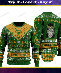 Loki marvel comics all over print ugly christmas sweater