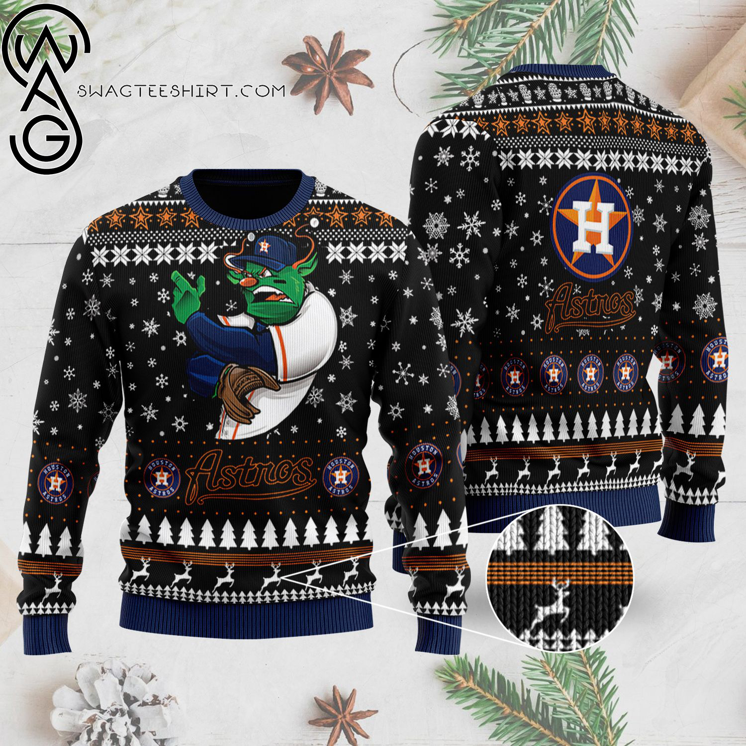 Major League Baseball Houston Astros Full Print Ugly Christmas Sweater