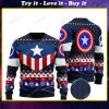 Marvel studios' captain america all over print ugly christmas sweater